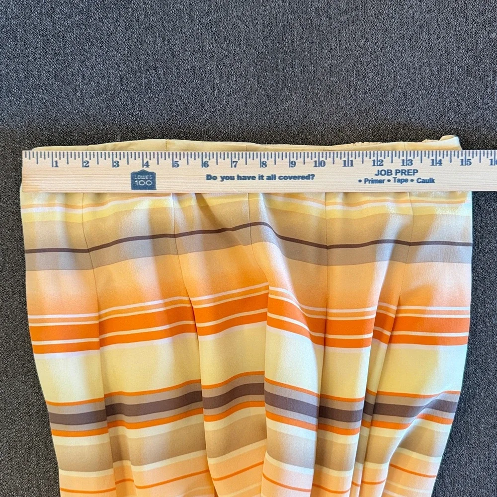 Talbots Women's 100% Silk Fully Lined Skirt Yellow/Orange/Brown Size 12W NWT